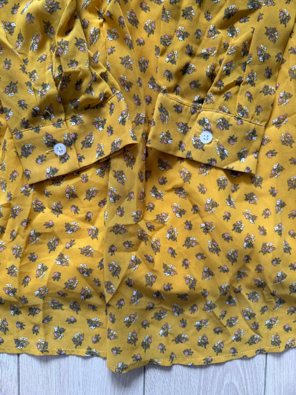 Cupshe Sunshine Floral Cutout Dress in Mustard Yellow Women’s Size Large - Picture 7 of 14